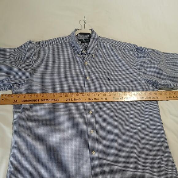 Ralph Lauren Men's XL Blake 100% 2-ply Cotton Blue Check LS Button-Up/Down Shirt - Picture 9 of 12